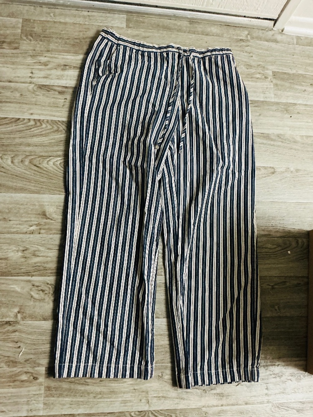 Zara striped denim pants size xl.